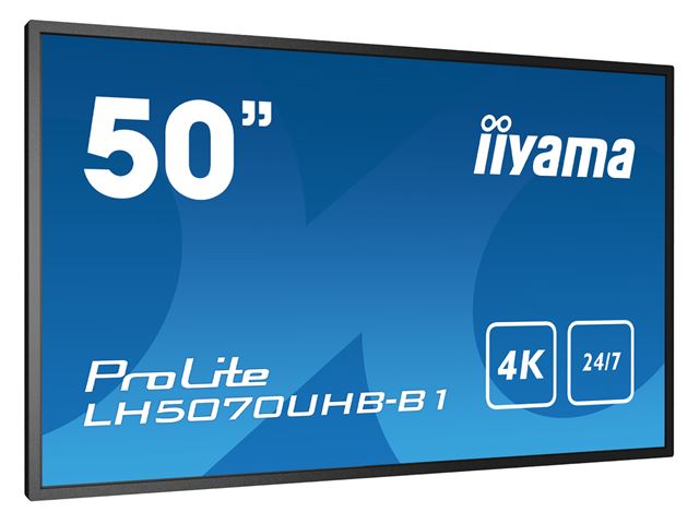 iiyama Prolite monitor LH5070UHB-B1 50" Digital Signage, VA, Slimline, 4K UHD, 700cd/m² brightness, 24/7, Landscape/Portrait, with Android OS image 2