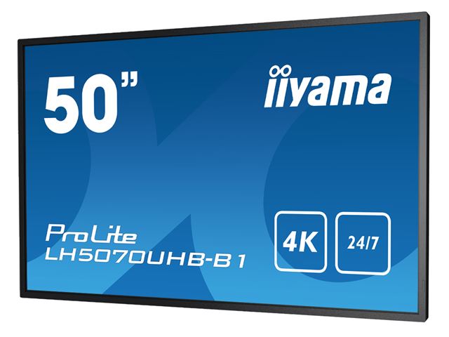 iiyama Prolite monitor LH5070UHB-B1 50" Digital Signage, VA, Slimline, 4K UHD, 700cd/m² brightness, 24/7, Landscape/Portrait, with Android OS image 6