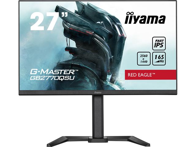 iiyama G-Master Red Eagle gaming monitor GB2770QSU-B5 27" Black, WQHD res 2560x1440, IPS, 165Hz, 0.5ms, FreeSync, HDMI, Display Port, USB Hub image 0