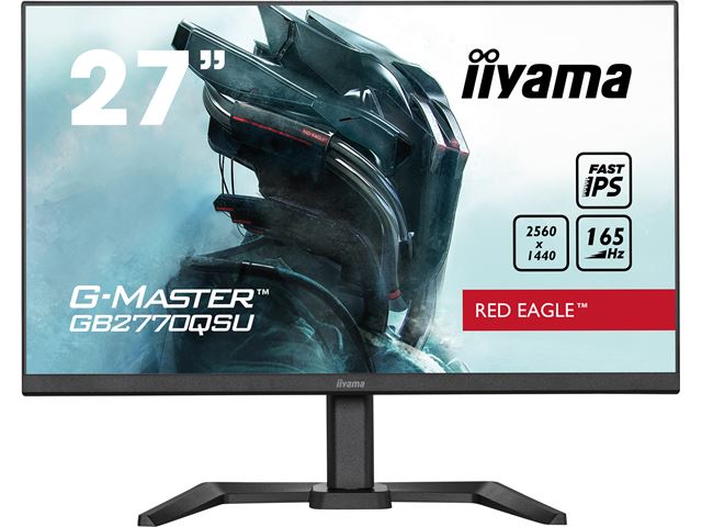 iiyama G-Master Red Eagle gaming monitor GB2770QSU-B5 27" Black, WQHD res 2560x1440, IPS, 165Hz, 0.5ms, FreeSync, HDMI, Display Port, USB Hub image 1