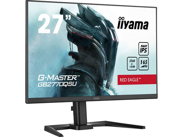iiyama G-Master Red Eagle gaming monitor GB2770QSU-B5 27" Black, WQHD res 2560x1440, IPS, 165Hz, 0.5ms, FreeSync, HDMI, Display Port, USB Hub image 4