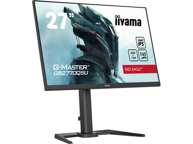 iiyama G-Master Red Eagle gaming monitor GB2770QSU-B5 27" Black, WQHD res 2560x1440, IPS, 165Hz, 0.5ms, FreeSync, HDMI, Display Port, USB Hub image 5