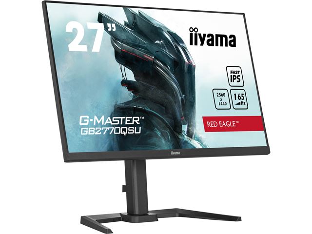 iiyama G-Master Red Eagle gaming monitor GB2770QSU-B5 27" Black, WQHD res 2560x1440, IPS, 165Hz, 0.5ms, FreeSync, HDMI, Display Port, USB Hub image 6