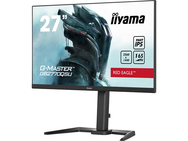 iiyama G-Master Red Eagle gaming monitor GB2770QSU-B5 27" Black, WQHD res 2560x1440, IPS, 165Hz, 0.5ms, FreeSync, HDMI, Display Port, USB Hub image 7