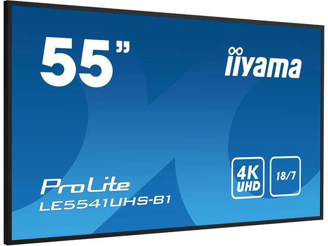 iiyama ProLite monitor LE5541UHS-B1 55" , IPS, 4K UHD, 18/7, 10W Speakers, Landscape, Lan control image 1