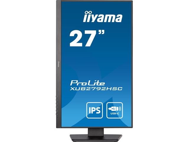 iiyama ProLite Monitor XUB2792HSC-B5 27", Black, Height Adjustable, IPS Panel, USB-C connection with power image 1