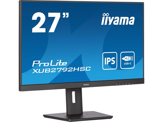 iiyama ProLite Monitor XUB2792HSC-B5 27", Black, Height Adjustable, IPS Panel, USB-C connection with power image 2