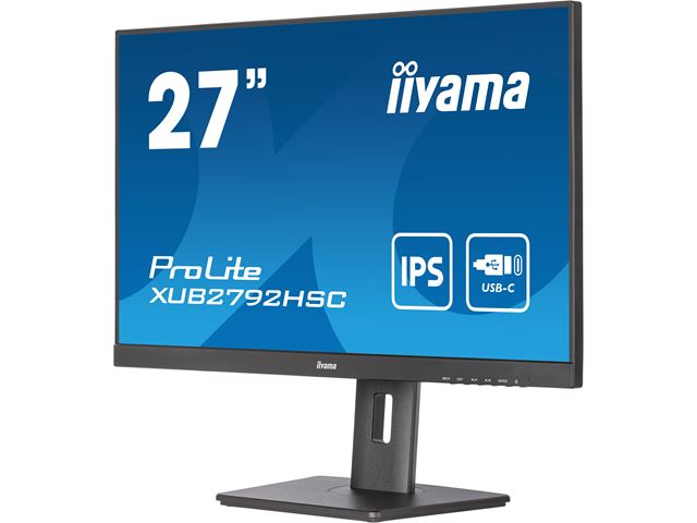 iiyama ProLite Monitor XUB2792HSC-B5 27", Black, Height Adjustable, IPS Panel, USB-C connection with power image 3