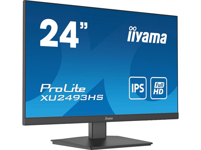 iiyama ProLite monitor XU2493HS-B5 24", IPS, Full HD, Black, 3-side borderless design, HDMI, DisplayPort, Blue light reducer, Flicker free image 1