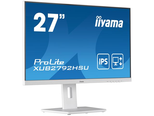 iiyama ProLite Monitor XUB2792HSU-W5 27", White, Height Adjustable, IPS Panel image 2