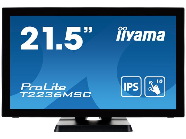 iiyama ProLite monitor T2236MSC-B3  22" Black, IPS, Full HD, Projective Capacitive 10pt touch, HDMI, USB Hub, edge to edge glass image 0