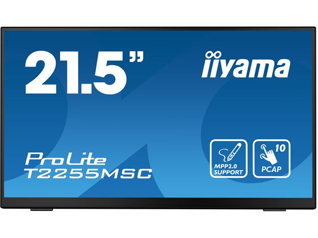 iiyama ProLite touch screen monitor T2255MSC-B1 22" Black, IPS, Full HD, Projective Capacitive 10pt touch, HDMI, DisplayPort, Edge to edge glass image 0