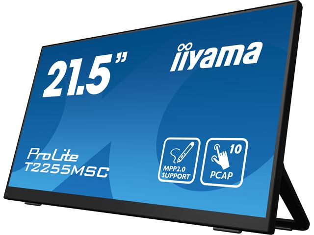 iiyama ProLite touch screen monitor T2255MSC-B1 22" Black, IPS, Full HD, Projective Capacitive 10pt touch, HDMI, DisplayPort, Edge to edge glass image 3