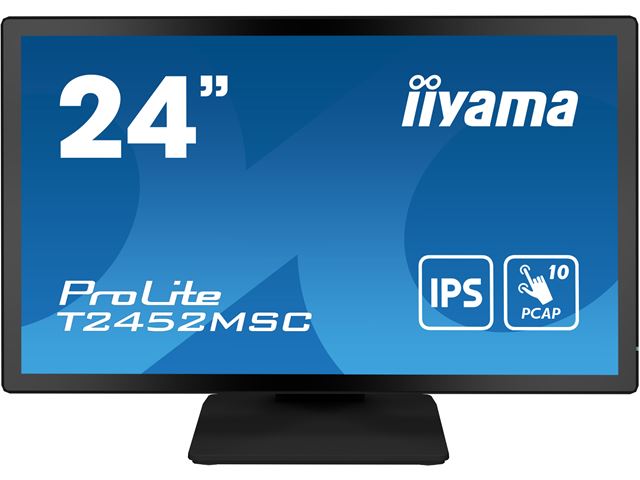 iiyama ProLite monitor T2452MSC-B1 24" Black, IPS, Projective Capacitive 10pt touch, HDMI, Display Port, edge-to-edge glass, anti fingerprint coating image 0