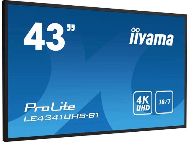 iiyama ProLite monitor LE4341UHS-B1 43", IPS, 4K UHD, 18/7 Hours Operation, 10W Speakers, Media playback, glossy finish image 1