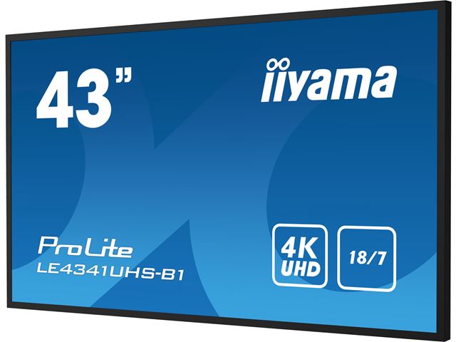 iiyama ProLite monitor LE4341UHS-B1 43", IPS, 4K UHD, 18/7 Hours Operation, 10W Speakers, Media playback, glossy finish image 3