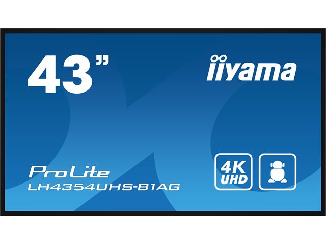 iiyama ProLite monitor LH4354UHS-B1AG 43", Digital Signage, IPS, HDMI, DisplayPort, 4K, 24/7, Landscape/Portrait, Media Player, Intel® SDM slot, Wifi, Anti-Glare image 0
