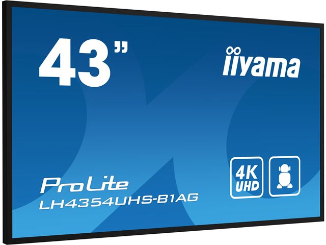 iiyama ProLite monitor LH4354UHS-B1AG 43", Digital Signage, IPS, HDMI, DisplayPort, 4K, 24/7, Landscape/Portrait, Media Player, Intel® SDM slot, Wifi, Anti-Glare image 2