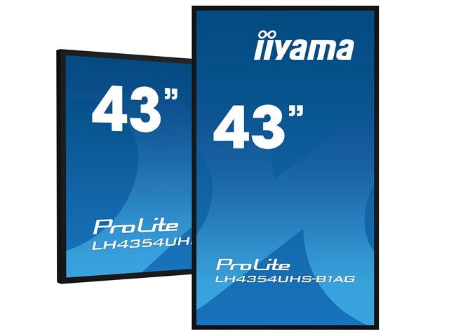 iiyama ProLite monitor LH4354UHS-B1AG 43", Digital Signage, IPS, HDMI, DisplayPort, 4K, 24/7, Landscape/Portrait, Media Player, Intel® SDM slot, Wifi, Anti-Glare image 4
