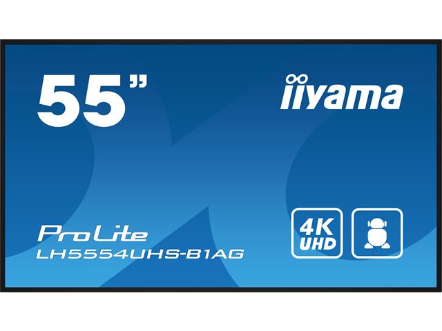 iiyama Prolite monitor LH5554UHS-B1AG 55" IPS, 4K, 24/7, Landscape/Portrait, featuring Android OS, FailOver and Intel® SDM slot, Anti-glare image 0