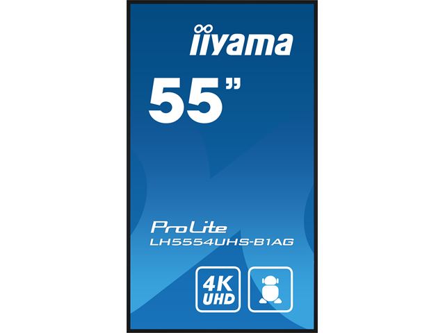 iiyama Prolite monitor LH5554UHS-B1AG 55" IPS, 4K, 24/7, Landscape/Portrait, featuring Android OS, FailOver and Intel® SDM slot, Anti-glare image 1