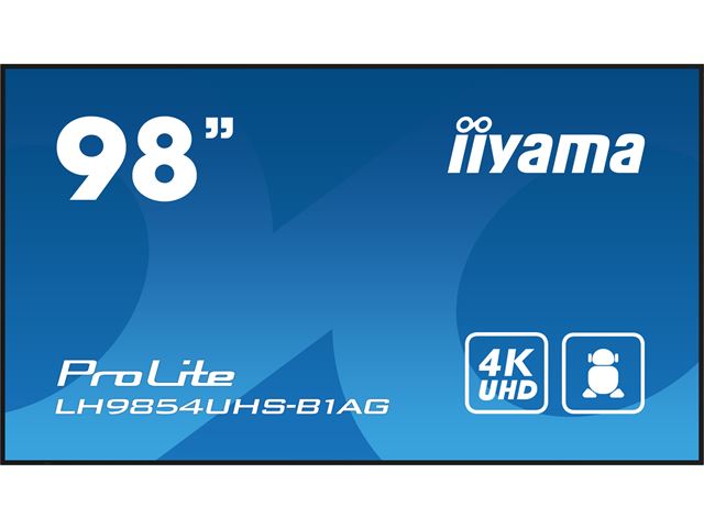 iiyama ProLite LH9854UHS-B1AG 98", 24/7, 4K, IPS, HDMI, landscape/portrait, Wifi, Android OS, FailOver and Intel® SDM slot, Anti-Glare image 0