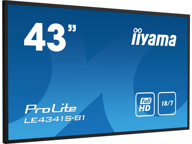 iiyama ProLite monitor LE4341S-B1 43", IPS, 18/7 Hours Operation, LAN Control, Media playback, glossy finish image 1