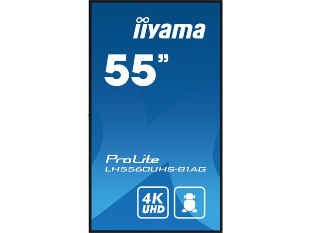 iiyama ProLite LH5560UHS-B1AG 55", VA, 4K, 24/7 Hours Operation, HDMI x 3,  Landscape/Portrait, Android OS and FailOver image 1