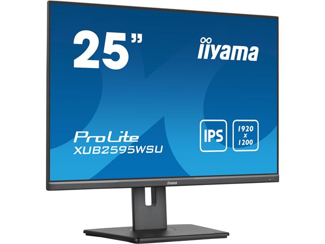 iiyama ProLite monitor XUB2595WSU-B5, 25", IPS, Height Adjustable and Pivot function, 1920 x 1200, HDMI, DisplayPort, USB Hub, FreeSync  image 2