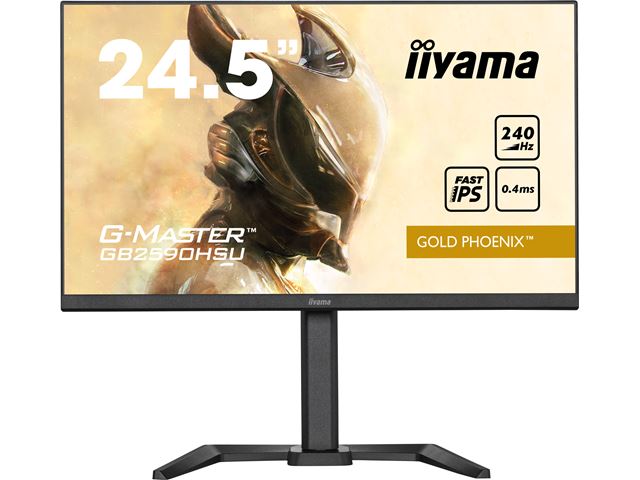 iiyama G-Master Gold Phoenix gaming monitor GB2590HSU-B5 24.5" Black, Ultra Slim Bezel, Full HD, 240Hz, 0.4ms, FreeSync, HDMI, Display Port, USB Hub image 0