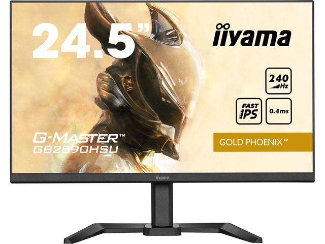 iiyama G-Master Gold Phoenix gaming monitor GB2590HSU-B5 24.5" Black, Ultra Slim Bezel, Full HD, 240Hz, 0.4ms, FreeSync, HDMI, Display Port, USB Hub image 1