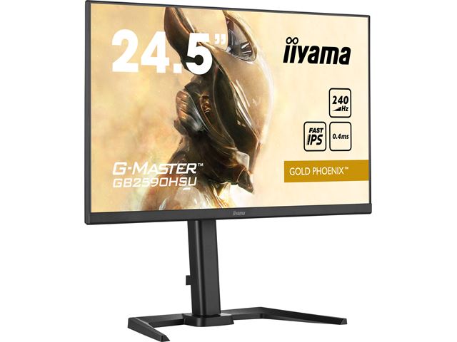iiyama G-Master Gold Phoenix gaming monitor GB2590HSU-B5 24.5" Black, Ultra Slim Bezel, Full HD, 240Hz, 0.4ms, FreeSync, HDMI, Display Port, USB Hub image 3