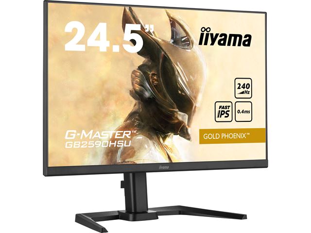 iiyama G-Master Gold Phoenix gaming monitor GB2590HSU-B5 24.5" Black, Ultra Slim Bezel, Full HD, 240Hz, 0.4ms, FreeSync, HDMI, Display Port, USB Hub image 4