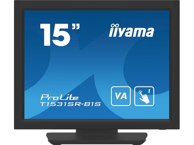 iiyama ProLite monitor T1531SR-B1S 15" Black, 5:4 Resistive single touch, VA, HDMI, Display Port image 0