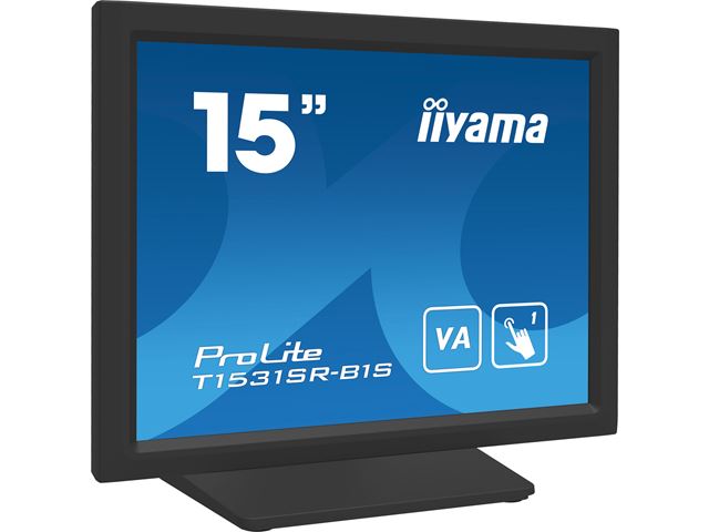 iiyama ProLite monitor T1531SR-B1S 15" Black, 5:4 Resistive single touch, VA, HDMI, Display Port image 1