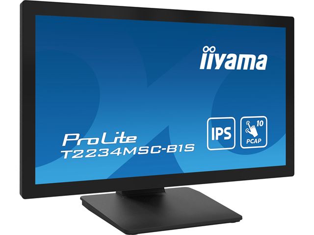 iiyama ProLite monitor T2234MSC-B1S 22", Projective Capacitive 10pt touch, HDMI, DisplayPort, 16:9, IPS, Scratch resistive, Anti-fingerprint coating image 2