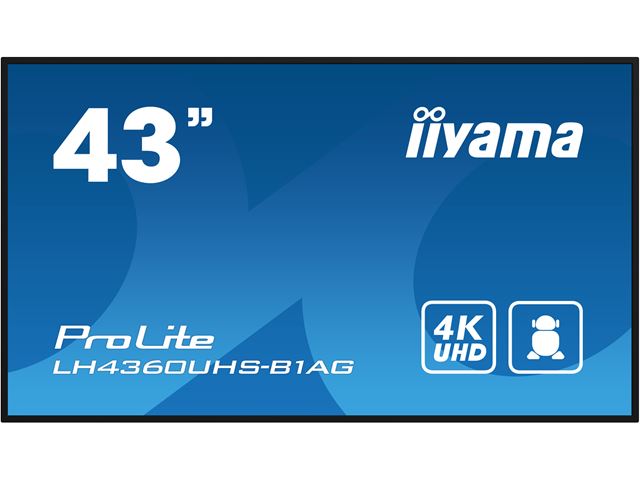 iiyama ProLite LH4360UHS-B1AG 43", VA, 4K, 24/7 Hours Operation, HDMI x 3,  Landscape/Portrait, Android OS and FailOver image 0