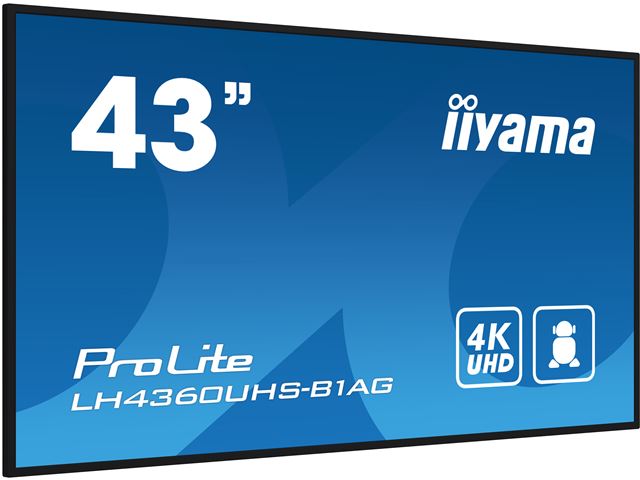 iiyama ProLite LH4360UHS-B1AG 43", VA, 4K, 24/7 Hours Operation, HDMI x 3,  Landscape/Portrait, Android OS and FailOver image 2