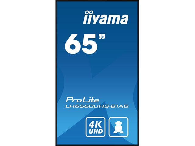 iiyama ProLite LH6560UHS-B1AG 65", VA, 4K, 24/7 Hours Operation, HDMI x 3,  Landscape/Portrait, Android OS and FailOver image 1