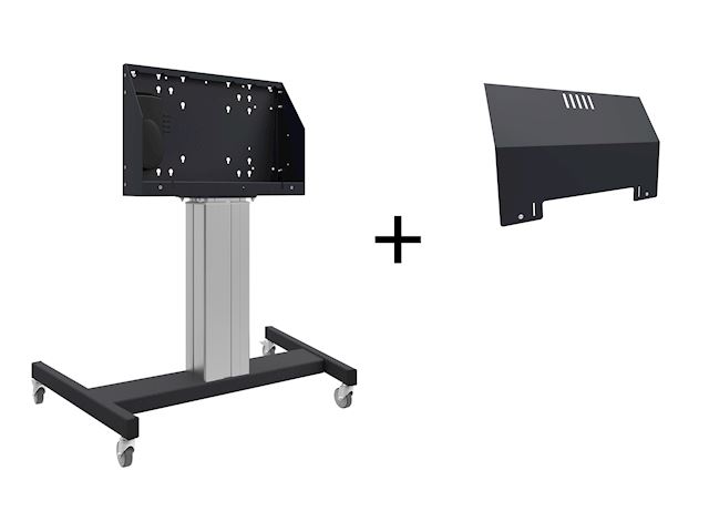 iiyama MD 062B7275 A, Floor lift on wheels for (touch) flat screens max 120 kg with lockable lid for protection image 2