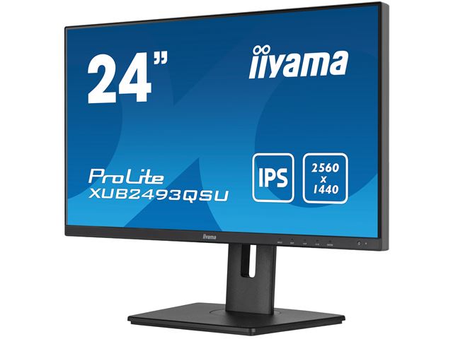 iiyama ProLite XUB2493QSU-B5 24" height adjustable Monitor 2560 x 1440, IPS, Quad HD, Black image 3
