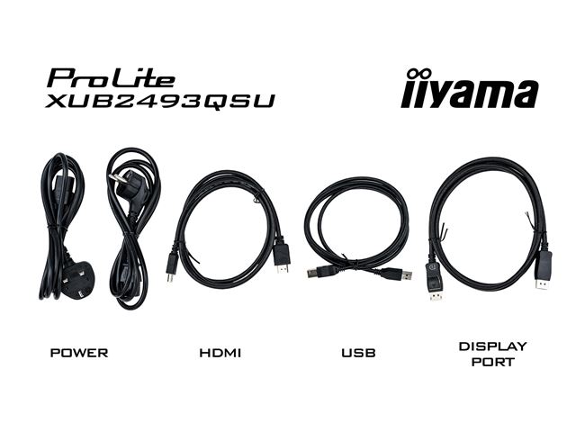 iiyama ProLite XUB2493QSU-B5 24" height adjustable Monitor 2560 x 1440, IPS, Quad HD, Black image 8