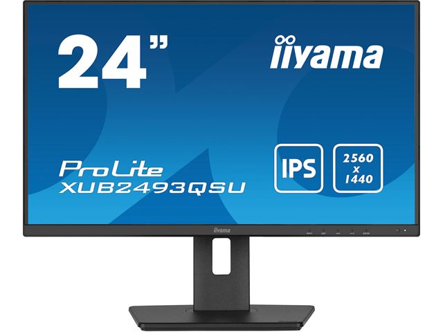 iiyama ProLite XUB2493QSU-B5 24" height adjustable Monitor 2560 x 1440, IPS, Quad HD, Black image 0