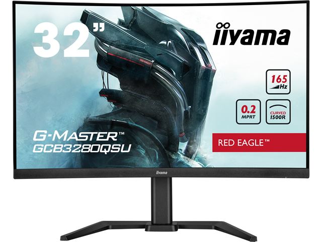 iiyama G-Master Red Eagle curved gaming monitor GCB3280QSU-B1 32" Black, 2560 x 1440, 0.2ms, 144hz, FreeSync, HDMI, Display Port, Height Adjustable image 0