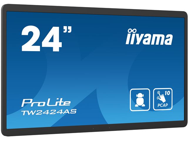 iiyama ProLite TW2424AS-B1, 24” IPS, Full HD PCAP 10pt touch screen with Android and anti glare coating image 1