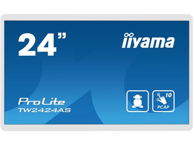 iiyama ProLite TW2424AS-W1, 24” IPS, White, Full HD PCAP 10pt touch screen with Android and anti glare coating image 0