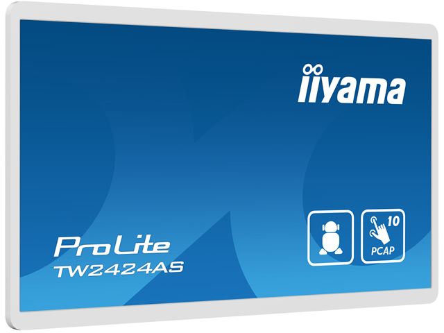 iiyama ProLite TW2424AS-W1, 24” IPS, White, Full HD PCAP 10pt touch screen with Android and anti glare coating image 2