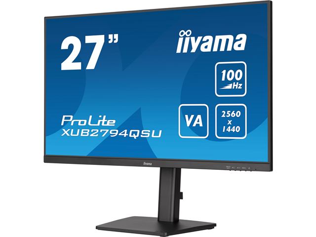 iiyama ProLite XUB2794QSU-B6, 27" WQHD resolution, Height adjustable, Ultra Slim, VA, HDMI, DP, 100hz refresh rate image 4