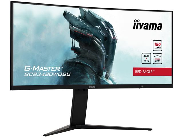 iiyama G-Master Red Eagle curved gaming monitor GCB3480WQSU-B1 34" Black, 3440 x 1440, 0.4ms, 180hz, FreeSync, HDMI, Display Port, Height Adjustable image 3