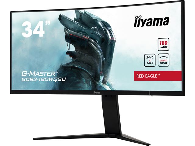 iiyama G-Master Red Eagle curved gaming monitor GCB3480WQSU-B1 34" Black, 3440 x 1440, 0.4ms, 180hz, FreeSync, HDMI, Display Port, Height Adjustable image 2